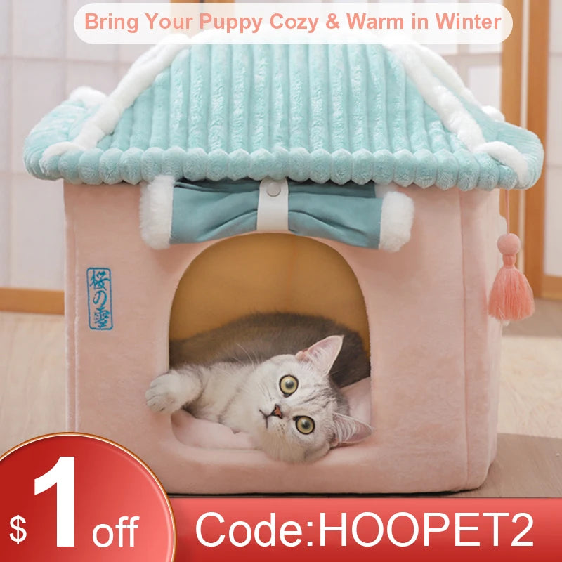 SnuggleNest Soft Pet Sleeping House