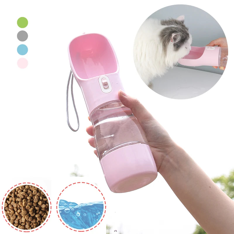 PetTravel Duo Bottle – Portable Dog & Cat Water and Food Feeder